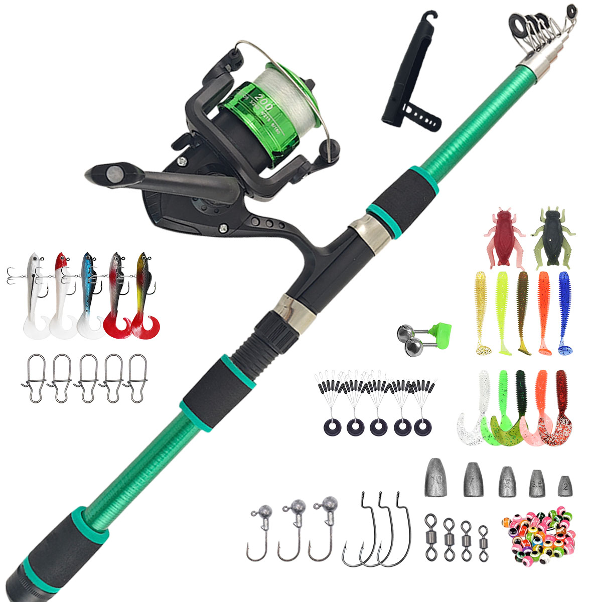 Portable Telescopic Fishing Ro - Fishing Line Spooler ulasan dan harga