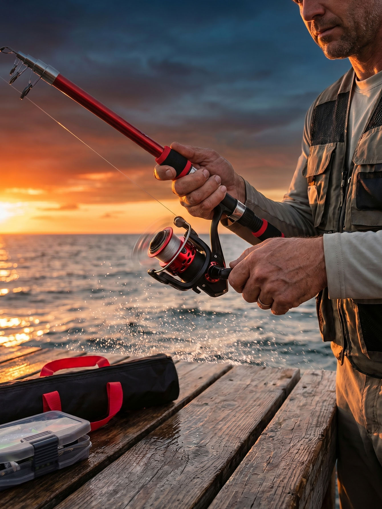 Fishing Rod Reel Combos Collap - Fishing Line Spooler ulasan dan harga