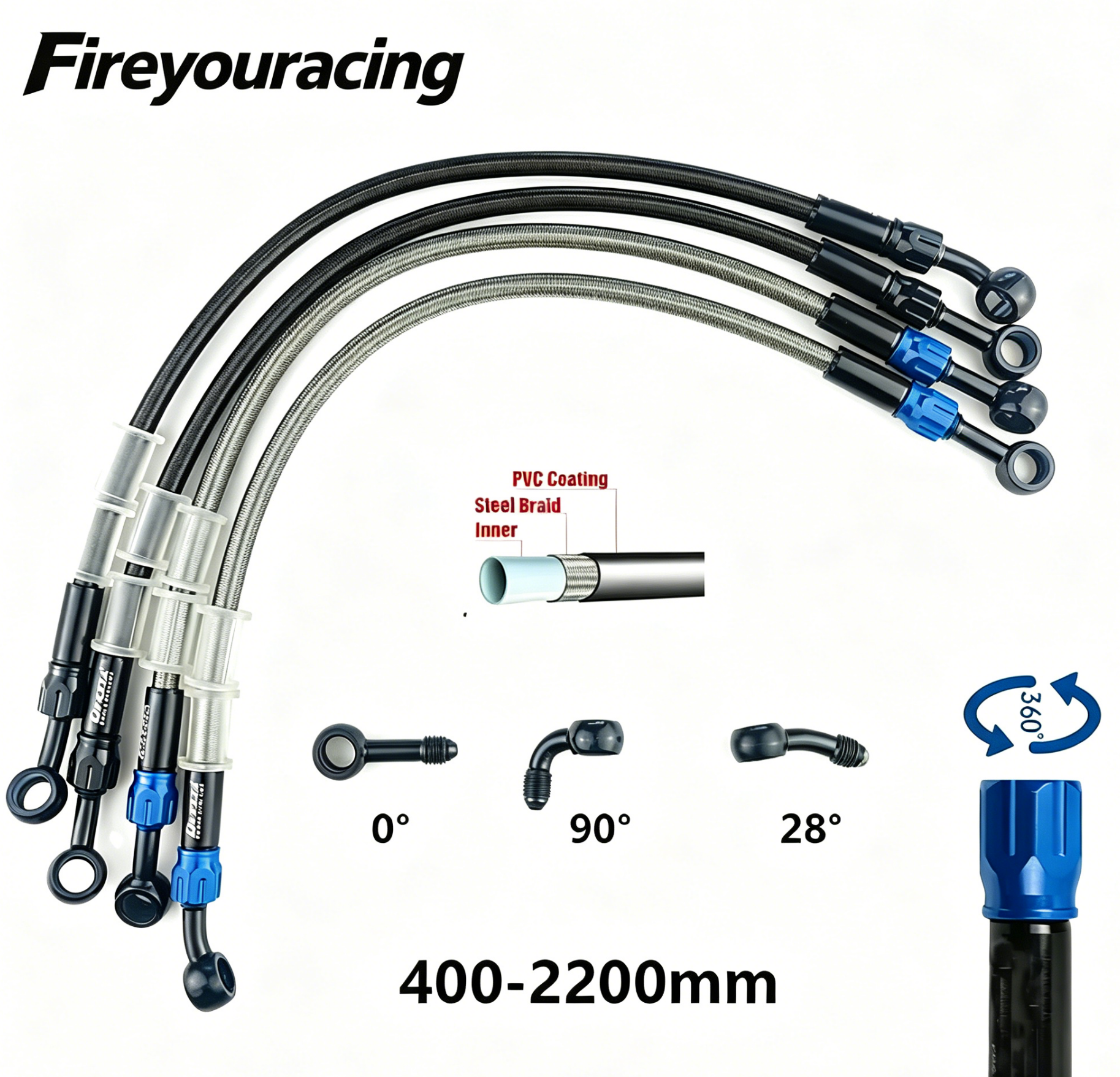 Motorcycle Brake Hose AN3 Brai - Braided Line ulasan dan harga