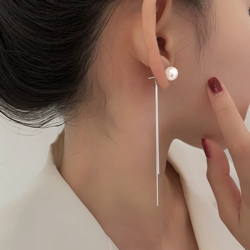 F.I.N.S 925 Silver Earrings Fo - Freshwater Line ulasan dan harga