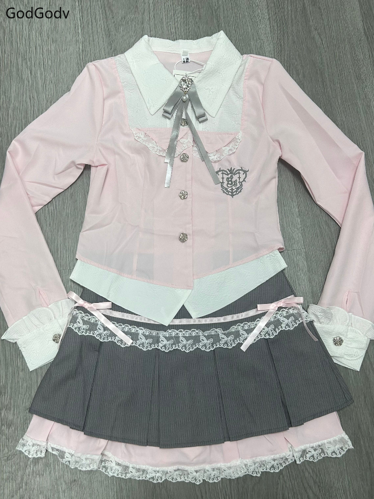 Spring Y2K Princess Outfits Wo - Fly Line ulasan dan harga