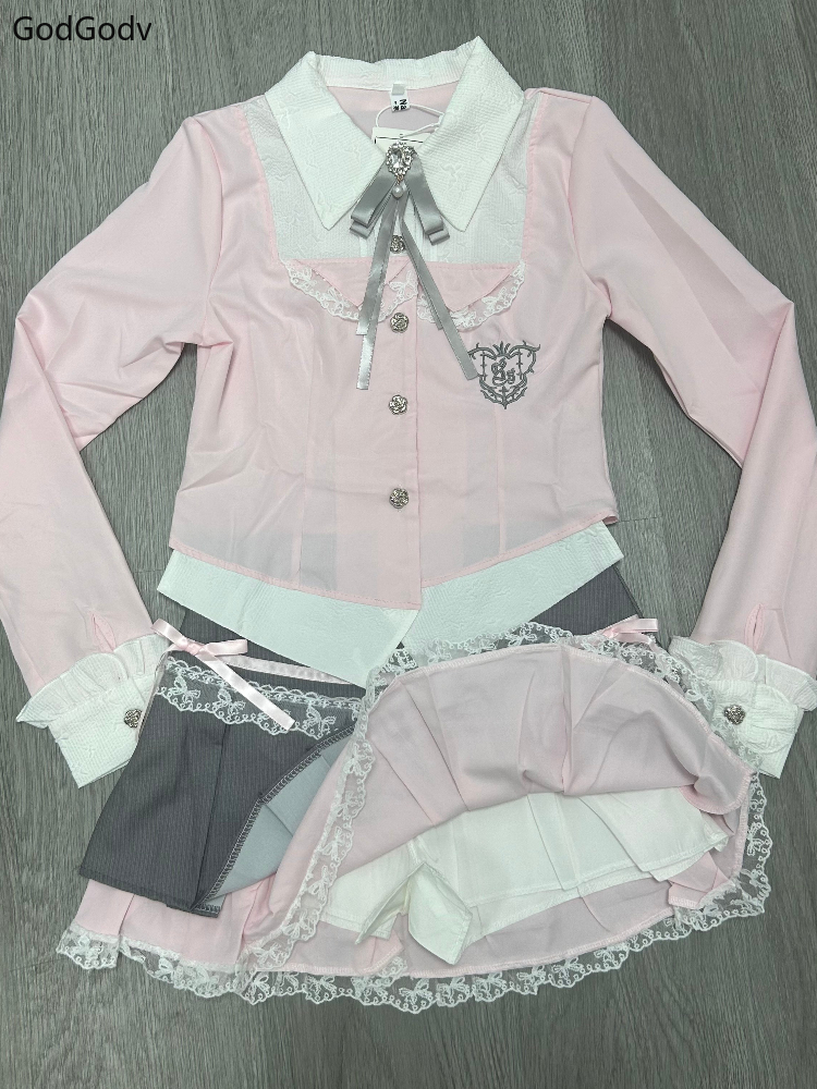Spring Y2K Princess Outfits Wo - Fly Line ulasan dan harga