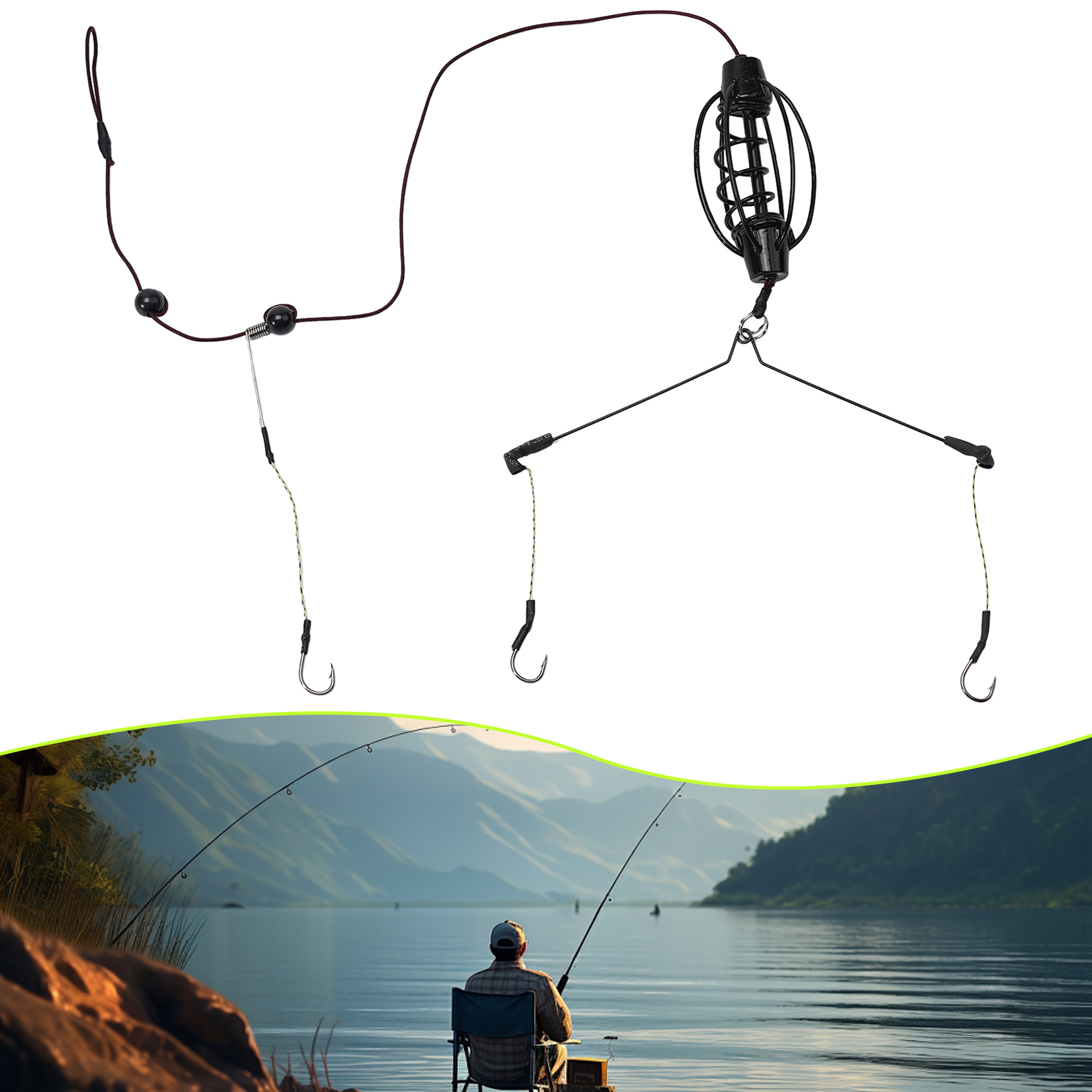 1PCS Carp Fishing Feeder Europ - Monofilament Line ulasan dan harga